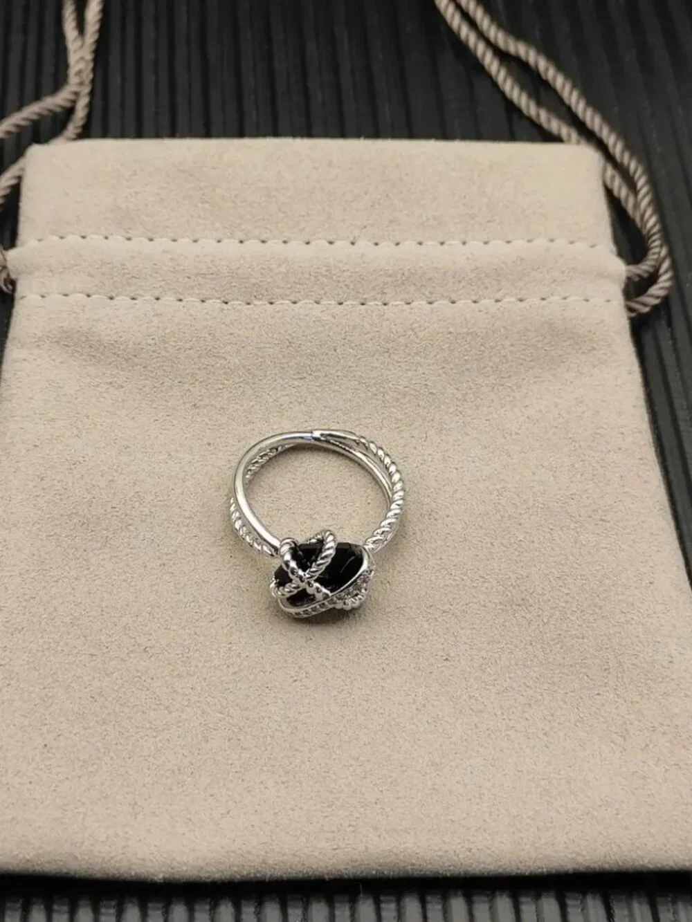 David Yurman Hexagonal Black Diamond Ring